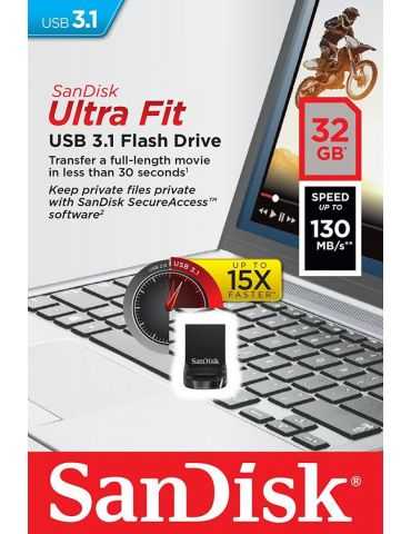 Usb flash drive sandisk ultra fit 32gb 3.1 reading speed: Sandisk - 1 - Tik.ro