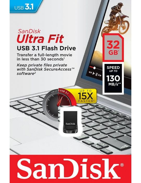 Usb flash drive sandisk ultra fit 32gb 3.1 reading speed: Sandisk - 1