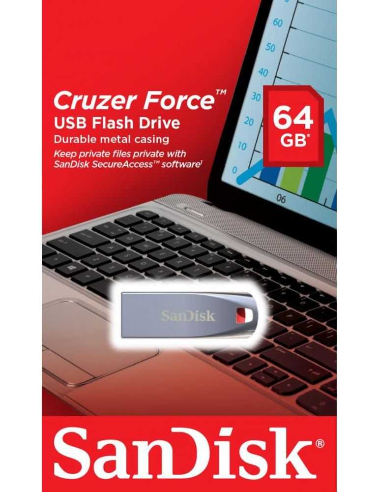 Usb flash drive sandisk cruzer force 64gb 2.0