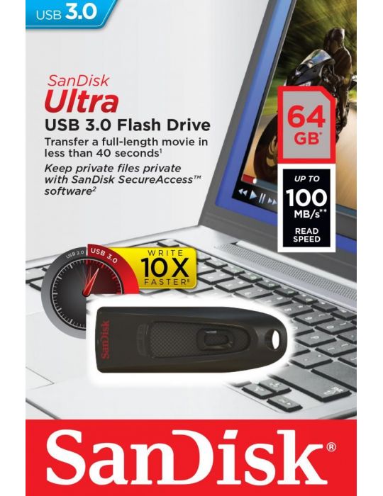 Usb flash drive sandisk ultra 64gb 3.0 reading speed: up Sandisk - 1