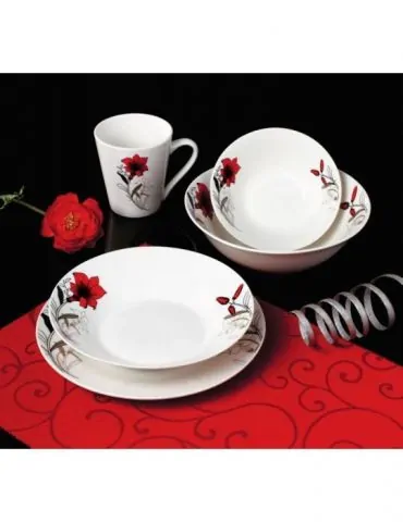 Cana portelan 310 ml  red flowers Vanora - 1 - Tik.ro