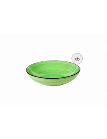 Set 6 farfurii  adanci  ceramica 20 cm gala green Heinner - 1
