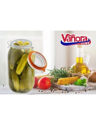 Borcan depozitare sticla + capac 2000 ml Vanora - 1