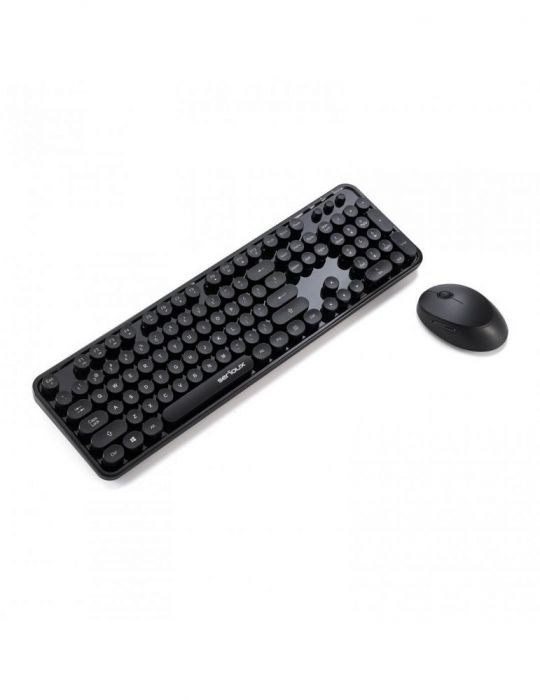 Kit tastatura + mouse serioux retro dark 9900bk wireless 2.4ghz Serioux - 1