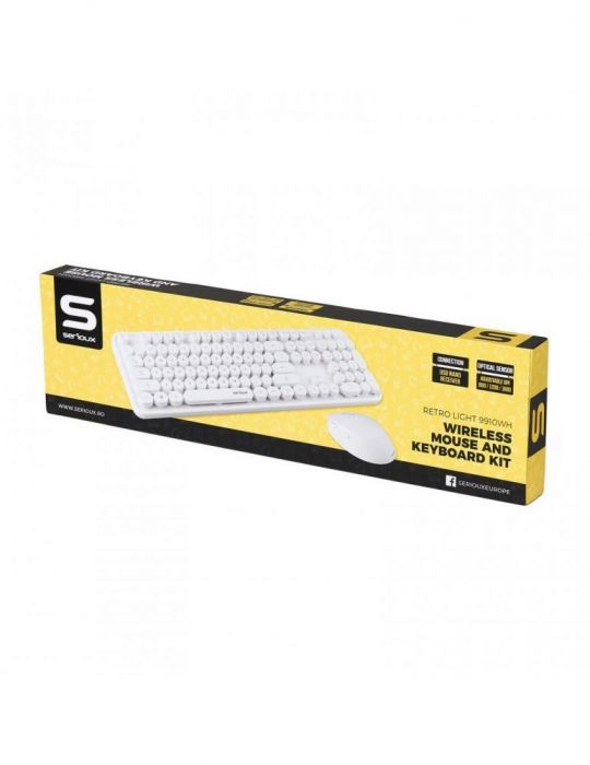 Kit tastatura + mouse serioux retro light 9910wh wireless 2.4ghz Serioux - 1