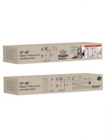Suport mobil de podea pentru tv plat/curbat barkan + raft Barkan - 1