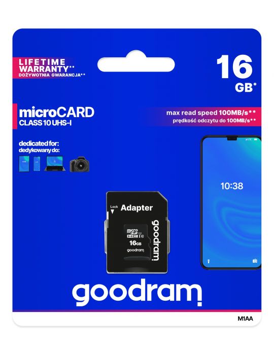 Goodram M1AA 16 Giga Bites MicroSDHC UHS-I Clasa 10 Goodram - 5