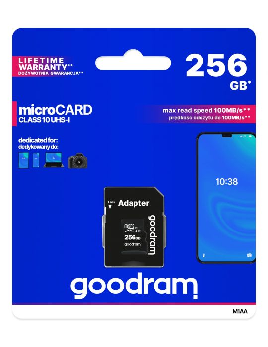 Goodram M1AA 256 Giga Bites MicroSDXC UHS-I Goodram - 5