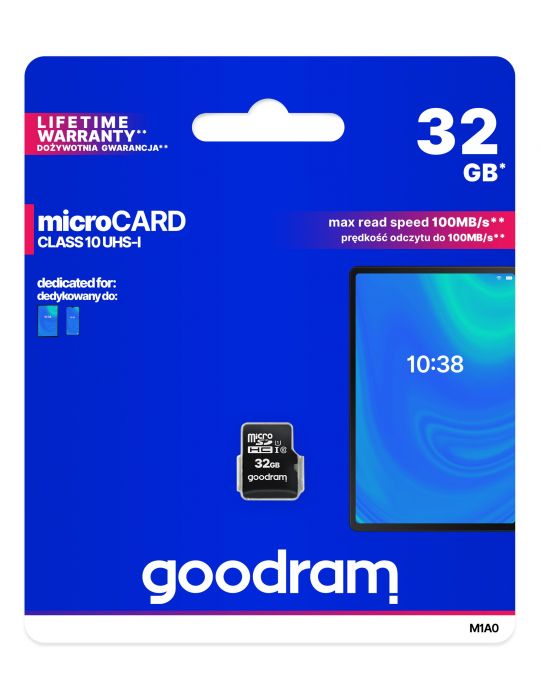 Goodram M1A0 32 Giga Bites MicroSDHC UHS-I Clasa 10 Goodram - 3