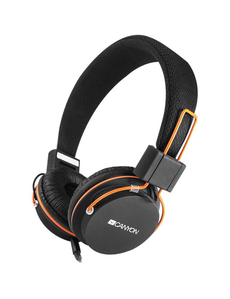 Canyon hp-2 headphones detachable cable with microphone foldable black cable