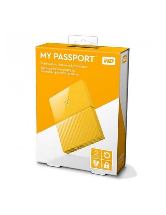 Hdd extern wd 2tb my passport 25 usb 3.0 galben Wd - 1