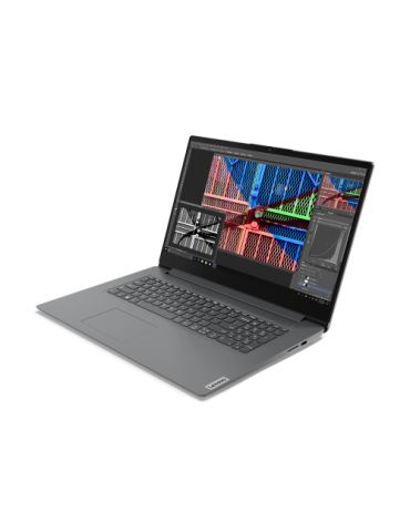 Laptop Lenovo V17 G2 ITL, Intel Core i7-1165G7, 17inch, RAM 8GB, SSD 512GB, nVidia Geforce MX350 2GB, No OS, Iron Grey Lenovo - 