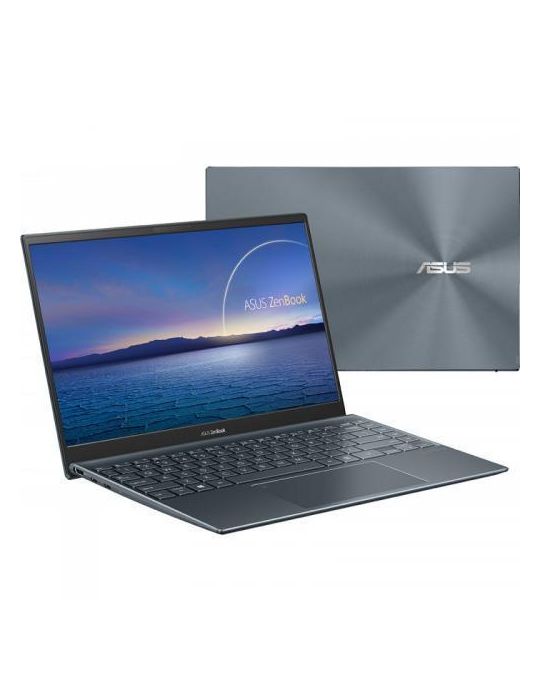 Laptop ASUS ZenBook 14 UM425QA-KI180W,AMD Ryzen 5 5600H,14",RAM 16GB,SSD 512GB,AMD Radeon Graphics,Win 11 Home,Pine Grey Asus - 