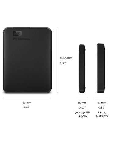 Hdd extern wd 4tb elements portable 2.5 usb 3.0 negru Wd - 1