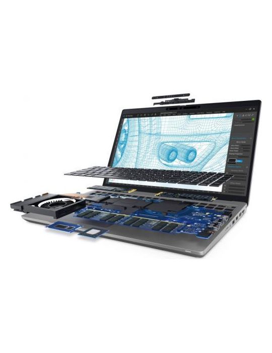 Laptop Dell Precision 3561, Intel Core i7-11850H, 15.6inch, RAM 16GB, SSD 512GB, nVidia T600 4GB, Linux, Grey Dell - 2