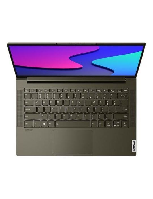 Laptop Lenovo Yoga Slim 7 14ITL05, Intel Core i5-1135G7, 14inch, RAM 16GB, SSD 1TB, Intel Iris Xe Graphics, Free DOS, Dark Moss 