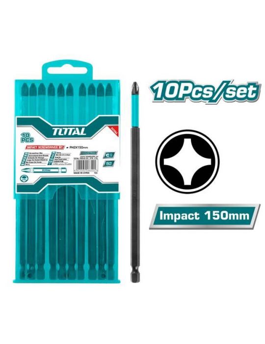 Total - set 10 biti de impact ph2x150mm Total - 1