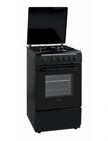 Aragaz gaz heinner hfsc-v50litbk 50x50cm 4 arzatoare suport email capac Heinner - 1