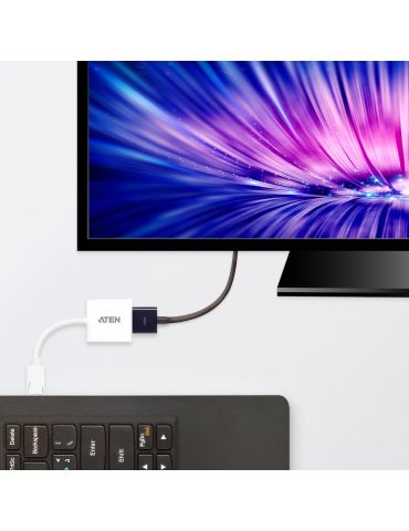 ATEN VC985-AT adaptor pentru cabluri video DisplayPort HDMI Alb Aten - 2
