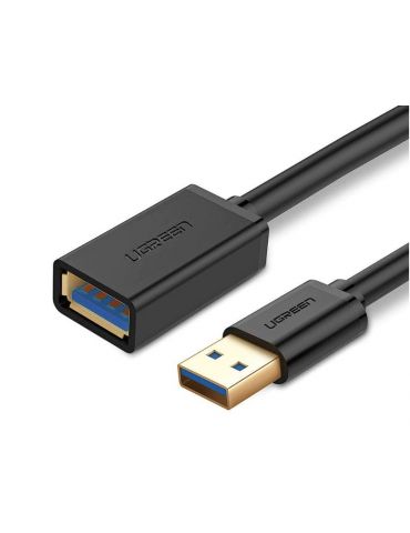 Cablu usb ugreen prelungitor us129 usb 3.0 (t) la usb 3.0 (m) conectori auriti 3m negru 30127 (include tv 0.18lei) - 69573038 Ug
