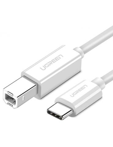 Cablu usb ugreen pt. imprimanta us241 usb type-c (t) la usb 2.0 type-b (t) 1.5m alb 40417 (include tv 0.06 lei) - 69573038441 Ug - Tik.ro