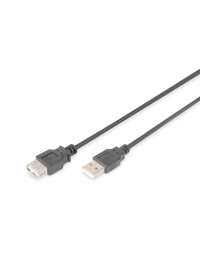 Assmann usb2.0 extension cable 5m usb a/m to a/f bulk black ak-300202-050-s