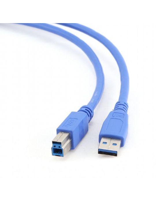 Cablu usb gembird pt. imprimanta usb 3.0 (t) la usb 3.0 type-b (t) 0.5m conectori auriti albastru ccp-usb3-ambm-0.5m (include Ge