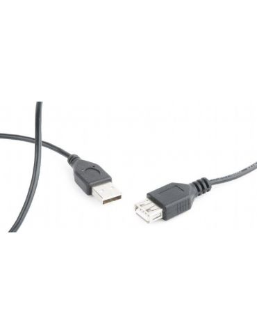 Cablu usb gembird prelungitor usb 2.0 (t) la usb 2.0 (m) 0.75m negru cc-usb2-amaf-75cm/300-bk (include tv 0.06 lei) Gembird - 1