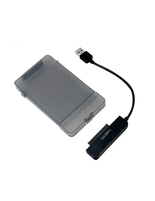 Cablu usb logilink adaptor usb 3.0 (t) la s-ata (t) 10cm adaptor usb la hdd s-ata 2.5 carcasa de protectie pt. hdd negru au00 Lo