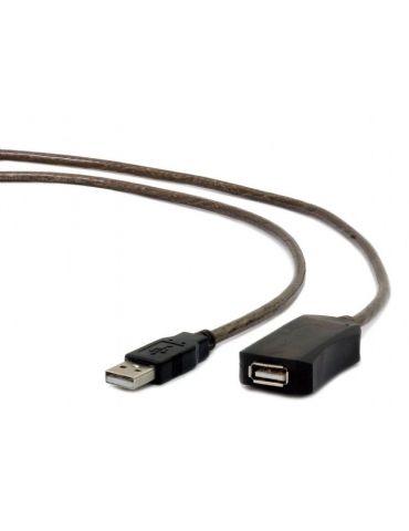 Cablu usb gembird prelungitor usb 2.0 (t) la usb 2.0 (m) 5m activ (permite folosirea unui cablu usb lung) black uae-01-5m (in Ge - Tik.ro