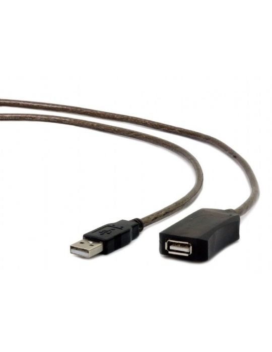 Cablu usb gembird prelungitor usb 2.0 (t) la usb 2.0 (m) 5m activ (permite folosirea unui cablu usb lung) black uae-01-5m (in Ge