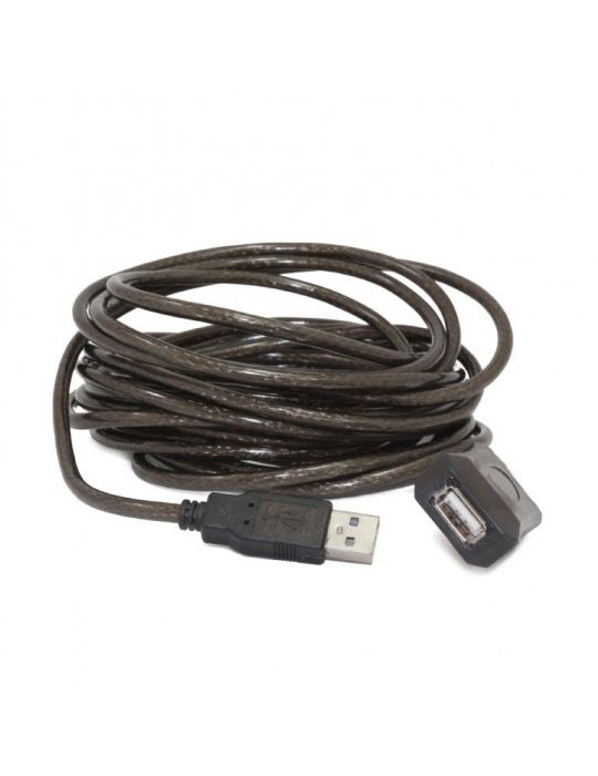 Cablu usb gembird prelungitor usb 2.0 (t) la usb 2.0 (m) 5m activ (permite folosirea unui cablu usb lung) black uae-01-5m (in Ge