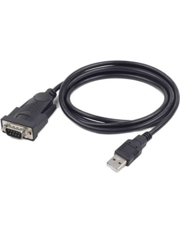 Cablu usb gembird adaptor usb 2.0 (t) la serial db9m (9-pin)(rs232)(t) 1.5m negru uas-db9m-02 (include tv 0.18lei) Gembird - 1 - Tik.ro