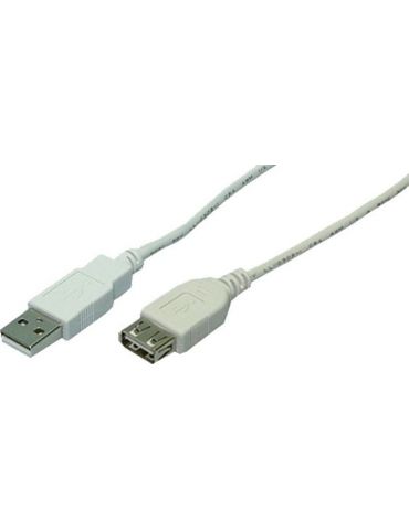Cablu usb logilink prelungitor usb 2.0 (t) la usb 2.0 (m) 2m gri cu0010 (include tv 0.18lei) Logilink - 1 - Tik.ro