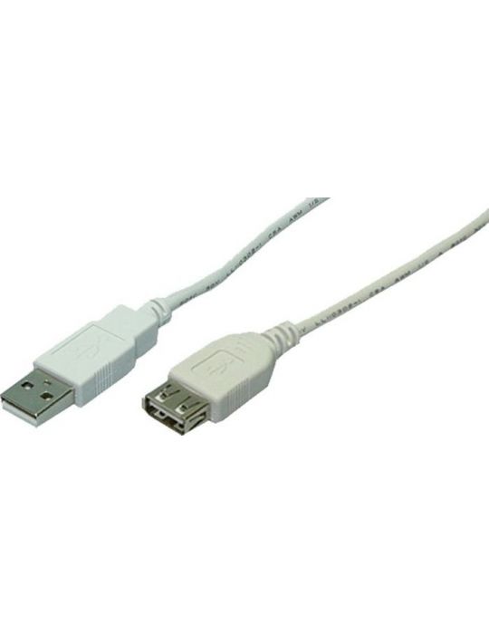 Cablu usb logilink prelungitor usb 2.0 (t) la usb 2.0 (m) 2m gri cu0010 (include tv 0.18lei) Logilink - 1