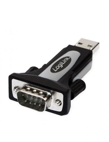 Adaptor usb logilink usb 2.0 (t) la serial db9m (9-pin)(rs232)(t) negru cu argintiu au0034 (include tv 0.18lei) Logilink - 1 - Tik.ro
