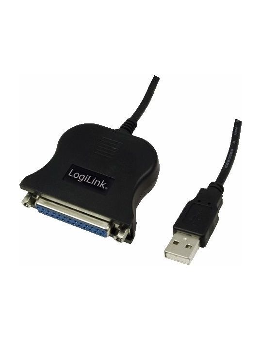 Cablu usb logilink adaptor usb 2.0 (t) la paralel (d-sub 25-pin) 1.5m conecteaza port usb cu imprimanta cu port paralel negru Lo