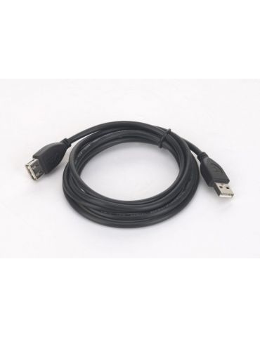 Cablu usb gembird prelungitor usb 2.0 (t) la usb 2.0 (m) 3m conectori auriti negru ccp-usb2-amaf-10 (include tv 0.06 lei) Gembir - Tik.ro