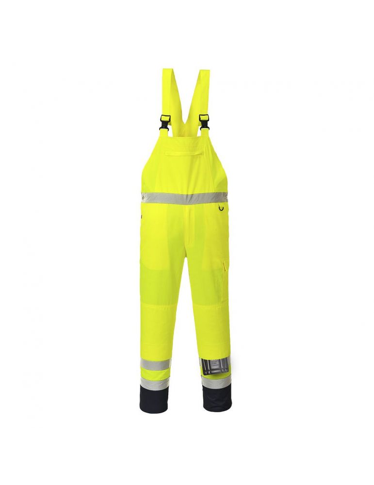 Pantaloni pieptar hi-viz galben marimea l