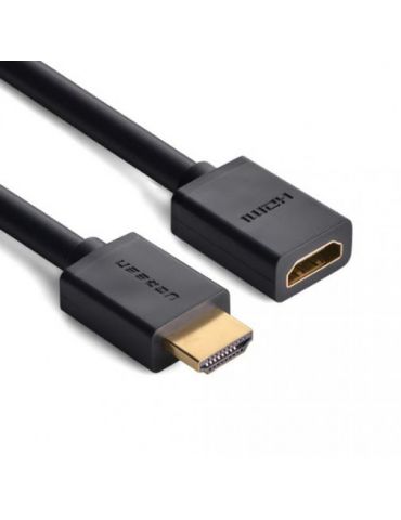 Cablu video prelungitor ugreen hd107 hdmi (t) la hdmi (m) rezolutie maxima 4k uhd (3840 x 2160) la 60 hz conectori auriti 3m  Ug