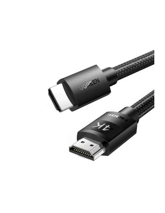 Cablu video ugreen hd119 hdmi (t) la hdmi (t) rezolutie maxima 4k uhd (3840 x 2160) la 60 hz braided 3m negru 40102 (include  Ug