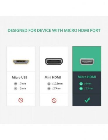 Adaptor video ugreen mm115 micro hdmi (t) la 1 x vga full hd si 1 x hdmi 4k uhd (3840 x 2160) la 30 hz conectori auriti negru Ug
