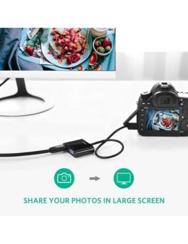 Adaptor video ugreen mm115 micro hdmi (t) la 1 x vga full hd si 1 x hdmi 4k uhd (3840 x 2160) la 30 hz conectori auriti negru Ug