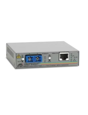 Media converter [at-mc103sc/fs3-20] 100tx (rj-45) to 100fx sc single-mode (min.15 km - max.75 km) 990-01755-20 Allied telesis -  - Tik.ro