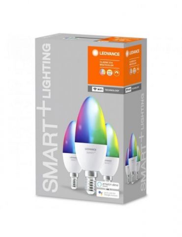 Set 3 becuri smart led osram soclu e27 putere 5w forma lumanare lumina multicolora alimentare 220 - 240 v 000004058075485938  Os