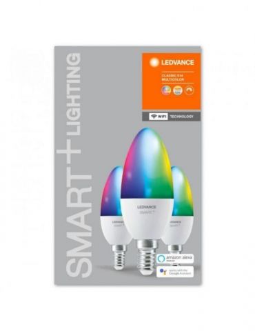 Set 3 becuri smart led osram soclu e27 putere 5w forma lumanare lumina multicolora alimentare 220 - 240 v 000004058075485938  Os