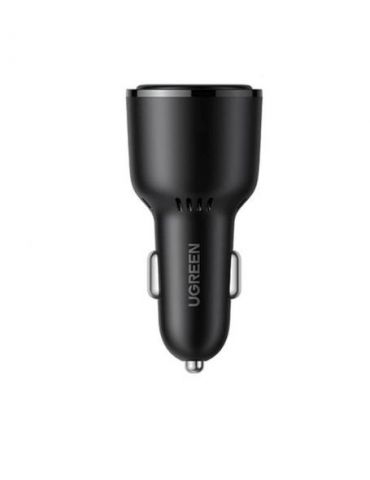 Incarcator auto ugreen cd239 2 x usb type-c 5v/3a qc3.0 si usb-a 5v/3a total output 69w pt. bricheta auto negru 20467 (includ Ug - Tik.ro