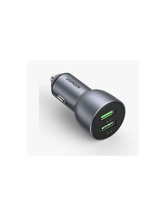 Incarcator auto ugreen cd213 2 x usb output 5v/3a qc3.0 total output 36w pt. bricheta auto albastru 10144 (include tv 0.8lei) Ug