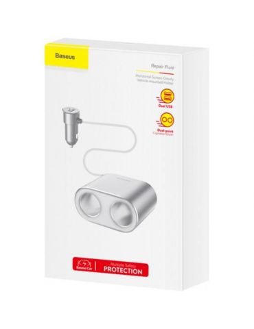 Incarcator auto baseus high efficiency 2 x usb output 5v/3.4a 2 x bricheta auto total output 96w pt. bricheta auto lungime ca Ba