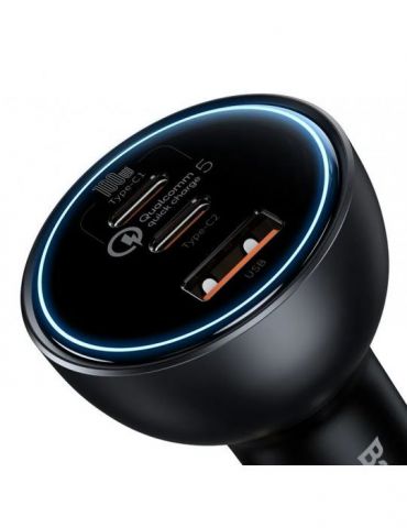 Incarcator auto baseus qualcomm quick charge 5 1 x usb output 5v/3a 2 x usb type-c max 5v/3a total output 160w include cablu  Ba